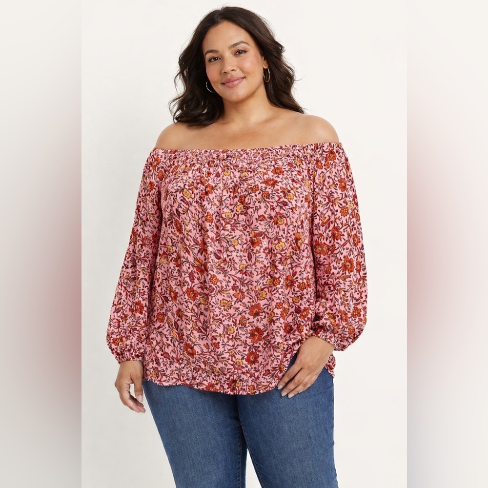 Floral Blouse Top Cotton Rayon Flowy Relaxed Fit Boho Festival, Women’s XL